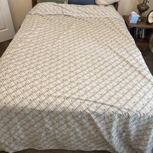 VTG‎ 80s Utica flat sheet King orange green flowers cotton blend no iron percale